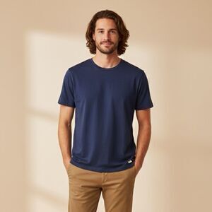 Marine Layer Men’s Signature Crew Tee True Navy Blue Size Medium NWOT